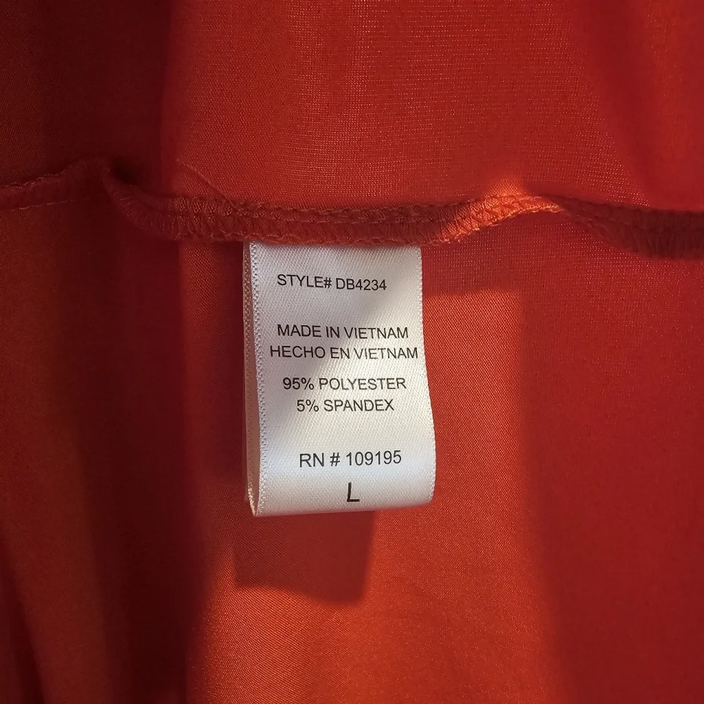Women's szL Elegant Orange Zippered Midi Dress Body Hugging Fall Festival Career